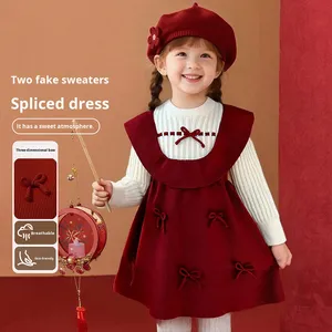Burgundy Baby Dress - 2025 New Design Long Sleeve A-Line