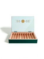 Boîte à cigares en bois massif, humidor vintage fait à la main, matériaux recyclés, doublure en carton ondulé, boîte de rangement de bureau pour les amateurs exigeants