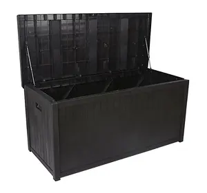 113Gal impermeable Banco Caja de cubierta de jardín de plástico al aire libre caja de almacenamiento con hidráulica puntal de Gas de elevación