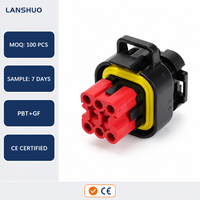 Connecteur moulé à 8 trous Lanshuo 776286-1 pour l'automobile domestique, étanche IP67, 17A 250V, pas de 4,0 mm, fiche en laiton étamé