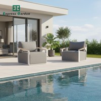 Ensemble de meubles de jardin Express Garden, ensemble de canapés d'extérieur en aluminium, écologique, résistant à la rouille, imperméable, meubles d'extérieur durables