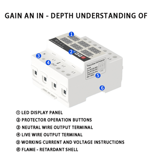 Relè <span class=keywords><strong>di</strong></span> corrente <span class=keywords><strong>di</strong></span> <span class=keywords><strong>tensione</strong></span> trifase protettore 100A 63A 60A 220V 3P Over sotto relè <span class=keywords><strong>di</strong></span> <span class=keywords><strong>tensione</strong></span> limitatore <span class=keywords><strong>di</strong></span> corrente regolabile proteggere - Product Image 4