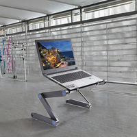Table de bureau portable pliable en métal réglable en hauteur pour ordinateur portable, support pour canapé, lit, sol, extérieur