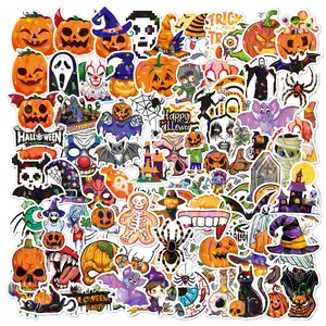 100 Halloween Stickers For Kids Non-Repeating Holographic Stickers Vinyl Waterproof Decorations Party Holiday Stickers