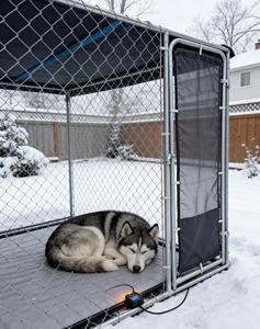 Kilitlenebilir Kapılı, Paslanmaz, Ağır Hizmet Tipi, Dış Mekan, Kaynaklı <span class=keywords><strong>Metal</strong></span> Köpek Kulübesi - Product Image 4
