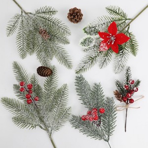 Cây thông nhân tạo chi nhánh cây xanh giáng sinh thân cây thông kim Cây thông giáng sinh phụ chi nhánh với quả mọng đỏ thông Picks - Product Image 3