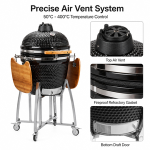 AUPLEX Asador de Carbón <span class=keywords><strong>para</strong></span> Restaurante, <span class=keywords><strong>Parrilla</strong></span> de Carbón de 21 Pulgadas, <span class=keywords><strong>Parrilla</strong></span> Kamado de Cerámica <span class=keywords><strong>para</strong></span> Exteriores, Kamado Grill XL - Product Image 2