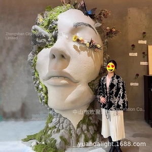 Lớn Nghệ Thuật Khổng Lồ Mặt Nạ Điêu Khắc Nhựa Sợi Thủy Tinh Bọt Hình Người Đầu Đạo Cụ Cho Bar Cafe Trang Trí - Product Image 2