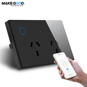 Makegood Smart life 10A US/AU standard SAA App Control <span class=keywords><strong>Power</strong></span> Metering tuya wifi double <span class=keywords><strong>power</strong></span> <span class=keywords><strong>point</strong></span> avec commande vocale - Product Image 2