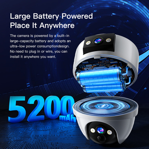 กล้องวงจรปิด PTZ IP แบบโดม 6MP AOV เลนส์คู่ มองเห็นในเวลากลางคืน มุมมอง 360 องศา รองรับซิมการ์ด 4G รุ่น BG2DR สำหรับบ้าน ระบบรักษาความปลอดภัย IP66 กันน้ำ รองรับการสื่อสารสองทาง - Product Image 4
