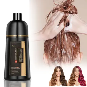 Instant Dark Brown black hair dye shampoo natural 3 in 1 argan oil noni fast color hair shampoo