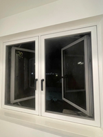 Hochdämmendes Aluminium-Doppelflügelfenster mit thermischer Trennung, schalldicht und winddicht, Schiebefenster