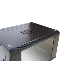 Rack de serveur 16U à montage mural, 19 pouces, en acier SPCC, certifié CE, protection IP20, charge statique de 100 kg, porte en verre trempé, en stock