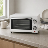 Oven Pemanggang Roti Mini Elektrik 9L 650W dengan Fungsi Timer Terprogram, Ringkas untuk Rumah Tangga dan Hotel
