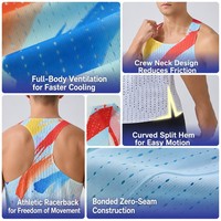 Débardeur en tissu mesh sans manches de haute qualité, design dégradé, vêtements de sport pour la course à pied, impression personnalisée OEM ODM, logo sur le débardeur