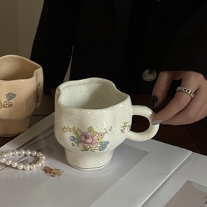 Original design hand-molded creative sesame glaze dotted <b>cup</b>, ceramic mug with high appearance level, milk coffee <b>cup</b> as a - Product Image 2