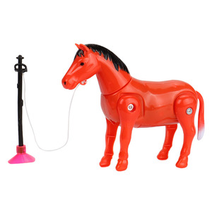 Caballo de juguete eléctrico de slalom con mecanismo de tracción por cuerda para niños y jóvenes, unisex, con forma de animal, funciona con pilas. - Product Image 2
