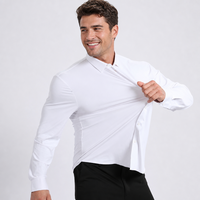 Chemise Homme Tricotée Grande Taille à Haute Élasticité, Anti-Plis, Finition Brillante, Style Urbain Décontracté, Confortable, Design Personnalisé