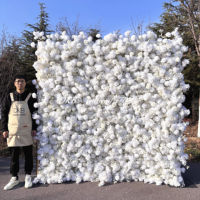 Mur de fleurs artificielles DKB, best-seller, décoration murale de fleurs blanches de qualité supérieure, toile de fond de 8 pieds x 8 pieds pour la décoration de mariage en intérieur