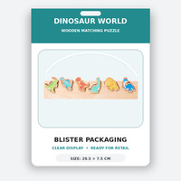Juguete Montessori de Madera, Rompecabezas de Dinosaurios con Certificación EN71 y CE, Juego de Aprendizaje de Reconocimiento Montessori para Niños