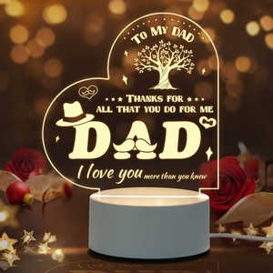 <span class=keywords><strong>Veilleuse</strong></span> en acrylique gravée LED au prix de gros Cadeaux pour papa Cadeaux pour fille et fils <span class=keywords><strong>Veilleuse</strong></span> pour Noël Fête des pères Anniversaire - Product Image 2