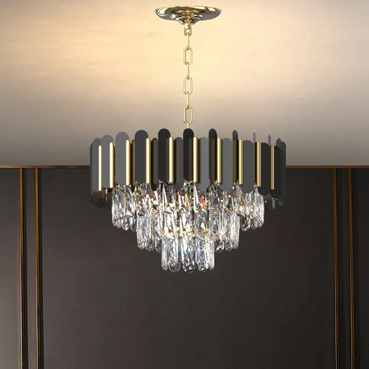 Lámpara colgante de cristal para sala de estar, candelabro de estilo moderno clásico de lujo para Hotel y Conferencia