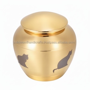 Urnas para gatos y perros de latón de alta calidad de Color azul, urnas conmemorativas funerarias para mascotas para cenizas de gatos y perros, urnas al por mayor a bajo precio - Product Image 1