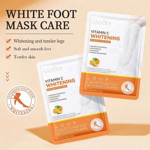 Masque nourrissant pour les pieds à la vitamine C, marque privée, blanchissant, éclaircissant, éliminant les peaux mortes et les <span class=keywords><strong>callosités</strong></span>, masques pour les pieds en feuille douce - Product Image 1