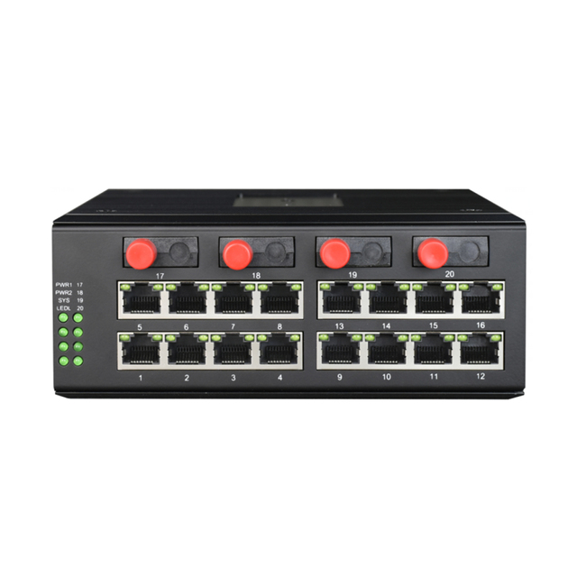 Din Rail Managed Ethernet POE Switch 16 Port Gigabit Industrial Network Switch with 4 Gigabit SFP Port