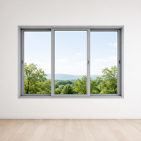 Ventanas Panorámicas Fijas Modernas de Gran Tamaño para Casa, Ventanas Abatibles de Doble Vidrio Templado para Viviendas