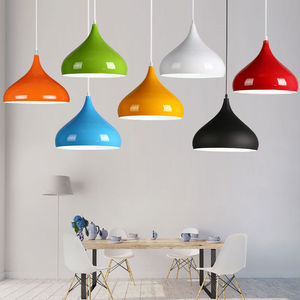 Dekorative Industrielle Metall-Lampenschirme für Innenräume, Farbenfroher Kronleuchter, E27-Lampe, Makronen-Pendelleuchte, Moderne Küchenbeleuchtung - Product Image 1