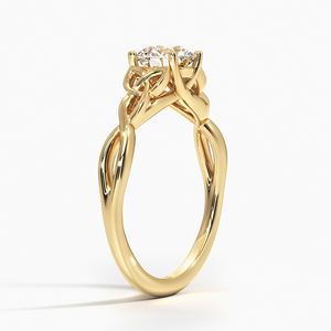 Anillo de Compromiso Clásico de Lujo en Oro con Diamantes Brillantes, Estilo Romántico para Propuesta de Matrimonio, Anillo de Boda para Mujer - Product Image 2