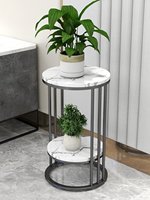 Console moderne de luxe en marbre style nordique Donna, avec rangement, pour plantes d'intérieur, multi-niveaux, pour balcon