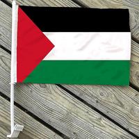 Drapeau de voiture en polyester Palestine, impression numérique HD, mât en fibre de verre - 12 x 18 pouces, cadeau promotionnel soutenant la Palestine