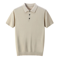 Pull-over en maille de luxe pour homme, élégant et décontracté, à manches courtes, en laine mérinos et cachemire