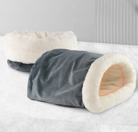 Lit pour chat d'intérieur écologique et chaud pour l'hiver, sac de couchage apaisant pour chat, amovible, lavable en machine, nid douillet pour chat, sac en peluche doux et chaud