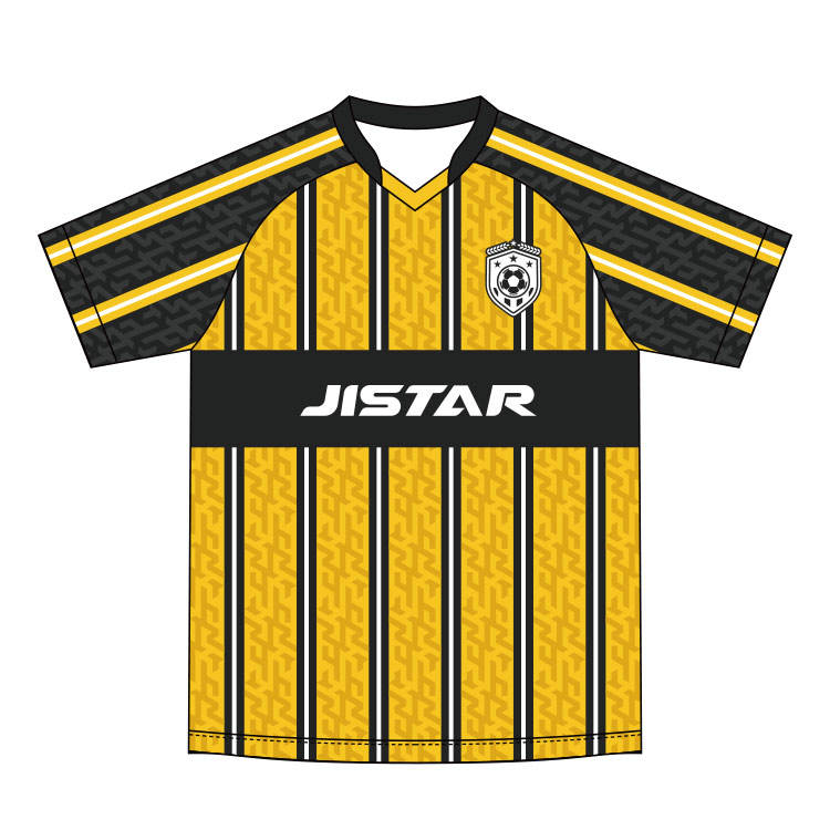 Black Yellow Striped Shirt Retro Soccer Jersey for New Team