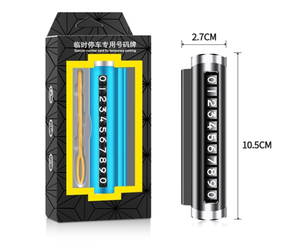 Plaque de numéro de téléphone <span class=keywords><strong>portable</strong></span> <span class=keywords><strong>temporaire</strong></span> pour voiture en alliage d'aluminium, non magnétique, installation facile, conception de roulettes cachées - Product Image 4