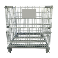 Cage à palettes empilable en métal Grillage métallique en fer et acier Supports métalliques industriels Conteneur à palettes pliable pour le stockage en entrepôt