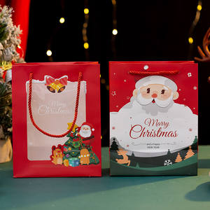 2025 sacs-cadeaux de noël avec fenêtre Style Premium pour l'artisanat Apple emballage cadeau boîte vide sacs de transport manipulés - Product Image 5