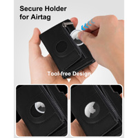 Dompet Pria Minimalis Lipat Tiga Berbahan Logam dengan Slot AirTag dan Kantong Koin Ber-resleting, Tempat Kartu Aluminium Pintar dengan Mekanisme Pop-up Otomatis