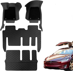 Alfombrillas de coche con estilo patrones de diamantes de cuero de PVC impermeables duraderas para Hyundai/Fiat <span class=keywords><strong>Doblo</strong></span> - Product Image 5