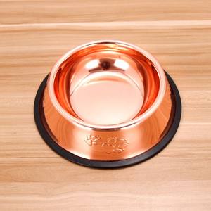 Kualitas Terbaik 15cm dirakit baja tahan karat mangkuk hewan peliharaan berbagai ukuran ramah lingkungan mawar emas anjing kucing mangkuk dibuat di Cina - Product Image 3