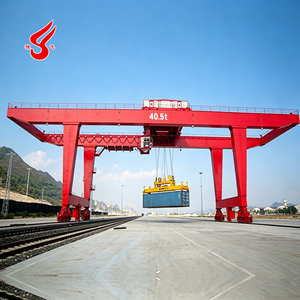 Grue portique sur rail 30T-50T pour empilage <span class=keywords><strong>de</strong></span> conteneurs, CE ISO, manutention <span class=keywords><strong>de</strong></span> marchandises <span class=keywords><strong>en</strong></span> entrepôt ferroviaire intérieur (ICD), commande à distance moteur et engrenages - Product Image 2