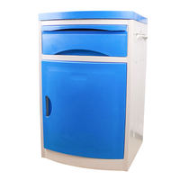 Armoire de chevet médicale en plastique ABS avec casiers en acier mobilier de chevet d'infirmière pour usage hospitalier
