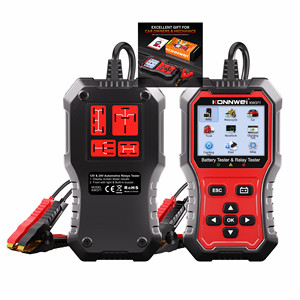 Testeur de batterie et de relais <span class=keywords><strong>2</strong></span>-en-1 KONNWEI KW371 pour batteries au plomb-acide, AGM, GEL, EFB, lithium, relais <span class=keywords><strong>4</strong></span> broches et 5 broches 12V 24V - Product Image 1