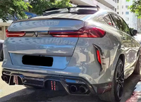 Kit de carrosserie en fibre de carbone style LD pour BMW X6M F96 Diffuseur arrière Feu LED de hayon avec motif forgé Pièces de carrosserie haut de gamme