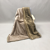 Couverture en fausse fourrure de loup et de lapin de haute qualité, épaisse et moelleuse, pour la maison, le lit, le canapé, couvertures décoratives luxueuses