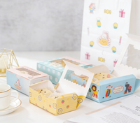 Boîte à gâteau bento personnalisée avec 5 cupcakes, desserts, gâteaux à emporter, boîte d'emballage en carton ondulé avec fenêtre transparente