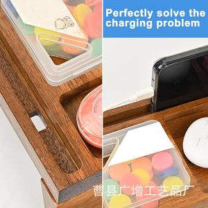 Estante de almacenamiento de madera para escritorio, estante de madera maciza multiusos de color madera natural para organización de escritorio en el hogar y la oficina - Product Image 2